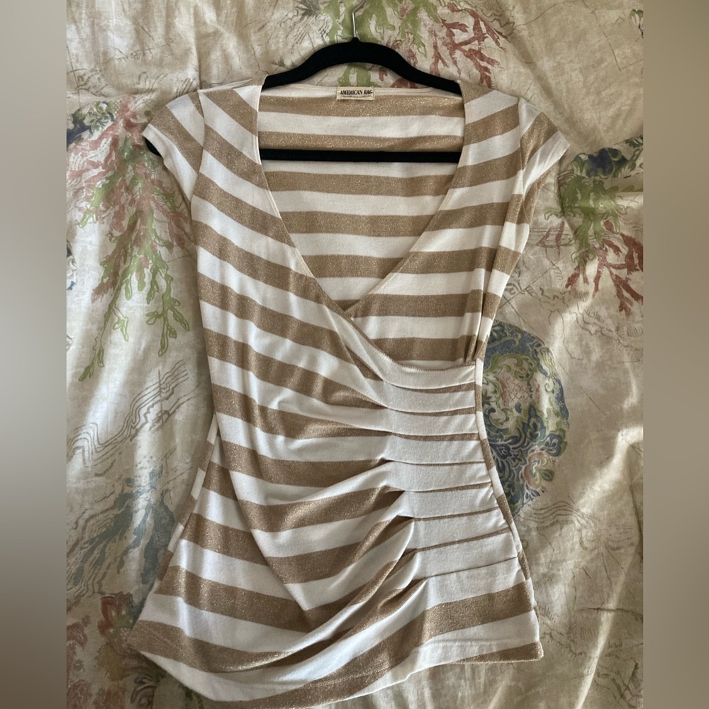 American Rag Gold and White Striped Shirt